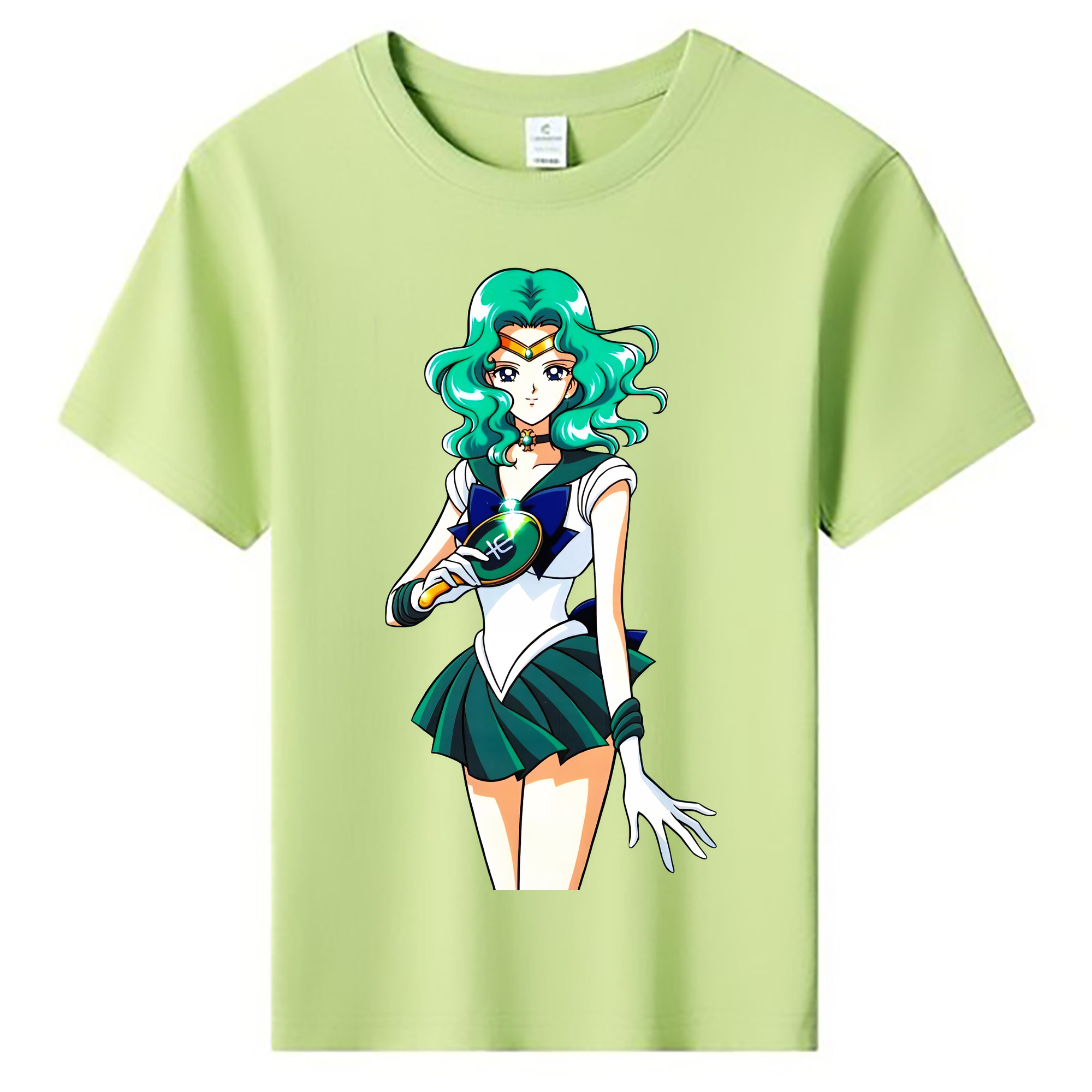 （画像用） 美少女戦士セーラームーン 海王 みちる（かいおう みちる） Sailor Moon Kaiou Michiru 綿100％キッズTシャツ（フロントプリント）